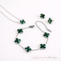 Silver Ocean Green Clover 3 Piece Set