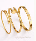 3-Piece Gold Stack Bracelet Set – 18 Carat Gold Plated